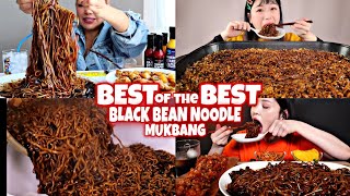 MOST Satisfying BLACK BEAN NOODLES Mukbang Ever 🍜🤤😋 [upl. by Uok]