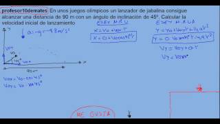 tiro oblícuo 06 parabólico ejercicio resuelto [upl. by Aronel]