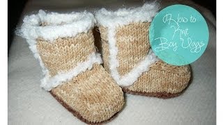 KNITTING TUTORIAL  BABY UGGs [upl. by Corwun537]