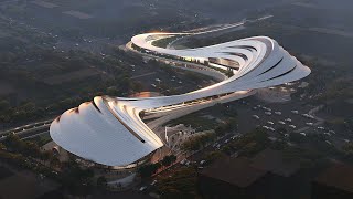 Zaha Hadid Architects designs Xian cultural centre to echo quotmeandering valleysquot [upl. by Ahsek]