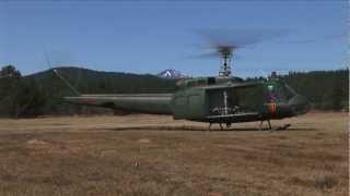 Panchos Huey 961  Vietnam War UH1H Huey Helicopter Taking Off Flying Landing [upl. by Analak]