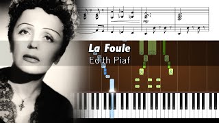 Edith Piaf  La foule  Accurate Piano Tutorial with Sheet Music [upl. by Amoreta]