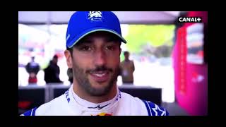 Visibly Angry Daniel Ricciardo interview after being hit by Lance Stroll [upl. by Tegirb708]