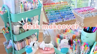 Desk  stationery organization makeover ✧･ﾟ⋆୨୧˚ [upl. by Nevs]