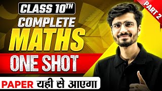 Complete MATHS in 1 Shot  Most Important Questions Part2  PYQs  Class 10th CBSE Exam [upl. by Anyal]