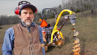 Digging 20 Holes with a Borrowed Tractor DIY Farm Fence [upl. by Annayi]