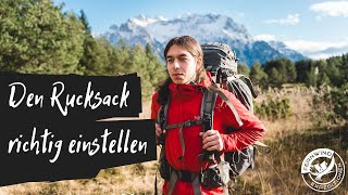 RUCKSACK RICHTIG EINSTELLEN Wie du deinen Rucksack perfekt auf dich einstellst [upl. by Luther]