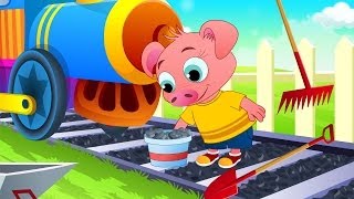 Piggy On The Railway  English Nursery Rhymes  Cartoon And Animated Rhymes [upl. by Leontine]