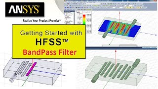 HFSS Tutorial 4  Bandpass Filter  Create solve and analyze a bandpass filter in Ansys HFSS [upl. by Asirral]