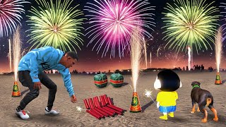 GTA 5  FRANKLIN and SHINCHAN Celebrate DIWALI Fireworks In GTA 5 [upl. by Lokcin857]