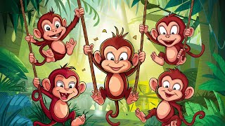 Five little monkeys swinging in the tree Song For kids Song in english for kids fivelittlemonkeys [upl. by Los]