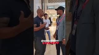 LEGENDARY LINKUP  Ian Wright Meets Samuel Etoo At The World Cup ❤😎 Shorts [upl. by Acimot871]