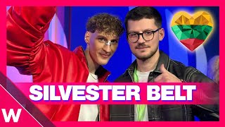 🇱🇹 Silvester Belt First reaction to winning EurovizijaLT with Luktelk Lithuania Eurovision 2024 [upl. by Kepner709]