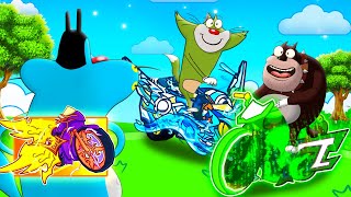 Roblox Oggy Unlocked New King Bike And Pretended To Be Noob In Cycle Obby [upl. by Dallman]