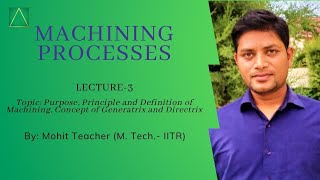 Lecture 3 I Purpose Principle and Definition of machining I Concept of Generatrix and Directrix [upl. by Anilesor]