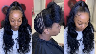 Half Up Half Down Tutorial Versatile Quick Weave Using Raw Mink Body Wave Hair [upl. by Nylirahs]