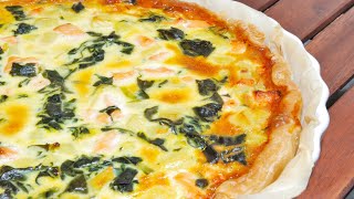 Recette  Quiche au saumon poireaux et chèvre [upl. by Martica]