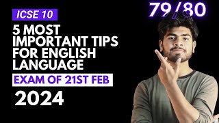 5 Tips for English Language ICSE Class 10 Board Exam  Strategy for English Language  ICSE 2024 [upl. by Rossie127]