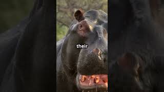 Hippos Jaw Power Bone Crushing 🤯 animals love nature [upl. by Aerdnak457]