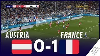 AUTRICHE 01 FRANCE  EURO 2024  RÉSUMÉ  Simulation de jeu vidéo [upl. by Elurd121]