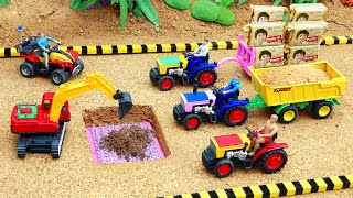 Diy tractor mini Bulldozer to making concrete road  Construction Vehicles Road Roller74 [upl. by Neelrahs]