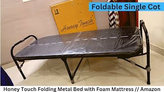 Honey Touch Folding Metal Bed with Foam Mattress  Amazon [upl. by Agnimod415]