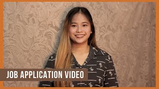 Job Application Video Sample  Video Resume  Video CV PART 1 [upl. by Irb]