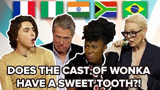 The Cast Of Wonka Try Sweets from Around The World [upl. by Heyde]