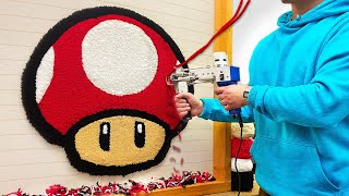 ASMR Rug Tufting  Mario Mushroom Rug Start To Finish [upl. by Esiralc666]