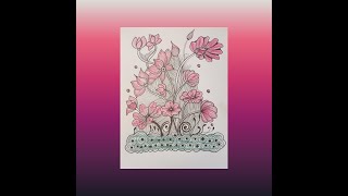 Flower Zentangle  flower pattern art flower tangleMyTangleslc6vp [upl. by Nahgeam759]