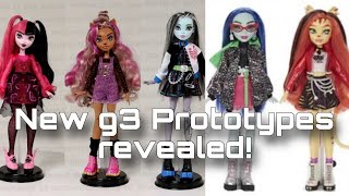 MONSTER HIGH NEWS NEW G3 Prototypes revealed Draculaura Clawdeen Ghoulia and more [upl. by Oiziruam]