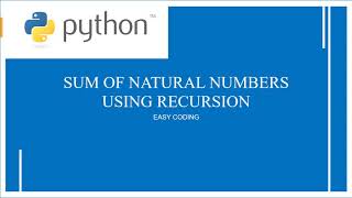 Python Program To Find The Sum Of Natural Numbers using Recursive FunctionsPython Begginer Programs [upl. by Naginnarb]