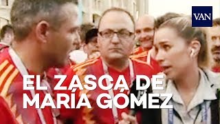 MUNDIAL DE RUSIA  “¿Cómo te llamas guapa” de un fan de La Roja a una periodista de Mediaset [upl. by Ardnikal]