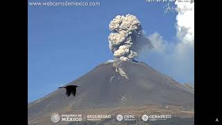 September 4 2023  Eruptions  Popocatepetl Volcano Mexico  0547 amp 0811 MDT [upl. by Adnarim]