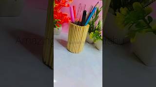 easy bamboo stick craft idea  DIY bamboo stick craft  pen stand  pen holder shorts viralvideo [upl. by Ennovyhc468]