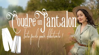 TUTO couture pantalon DEBUTANT à coudre en 1h seulement [upl. by Hteazile]