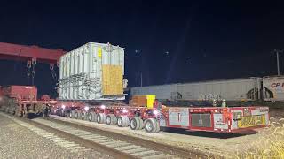 Barnhart Crane and Rigging installing a new GSU transformer at a new combined cycle energy facility [upl. by Noiek]