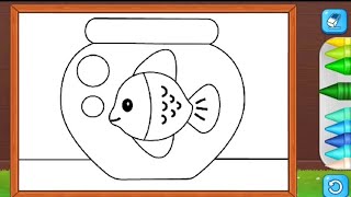 Easy Coloring Fish ll step by step coloring for kids [upl. by Tapes712]