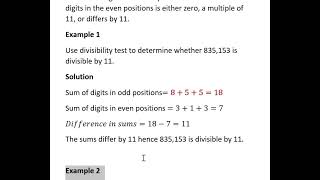 DIVISIBILITY TEST FOR 11 maths math mathematics divisibilitytest divisiblitytest [upl. by Adnovaj703]