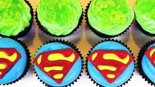 HOW TO MAKE SUPERMAN CUPCAKES  NERDY NUMMIES [upl. by Ybbed961]