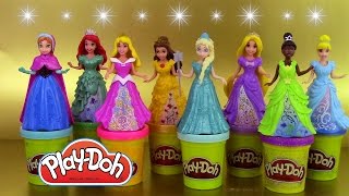 8 Play Doh Magiclip Disney Princesses Pâte à modeler Poupées Magic Clip [upl. by Parsons523]