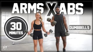 30 Minute Arms amp Abs Dumbbell Workout Upper Body amp Core Strength Training [upl. by Raul]