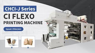 flexographic printing machine 4 color ci type for paper [upl. by Anibor]