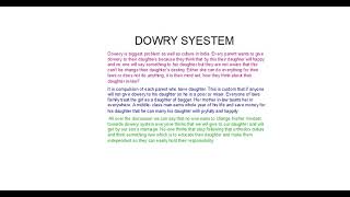 Article Dowry system [upl. by Onaled866]