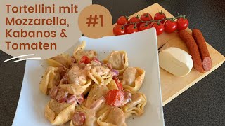 Tortellini mit Mozzarella Kabanos und Tomaten [upl. by Ahsitniuq568]