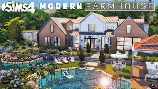 Large MODERN Farmhouse  Part 1  Exterior amp Landscape No CC the Sims 4  Stop Motion [upl. by Elorak]