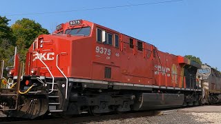 NEW LIVERY CP 8822 KCSM 4544 CPKC 9375 at Palgrave SEP 12 2024 [upl. by Libna]