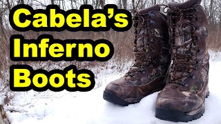 Cabelas Inferno 2000 gram Waterproof Hunting Boots Review  4 out of 5 Stars [upl. by Geraint]