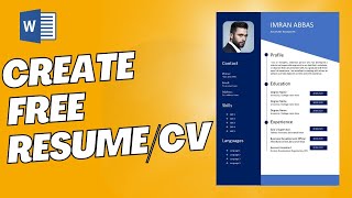 how to create best resume in ms word  professional resume format resumescv eyecatchingresume [upl. by Eelydnarb528]