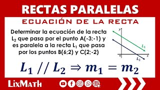 Ecuación de la Recta que pasa por un Punto y es Paralela a Otra  LixMath [upl. by Basso599]